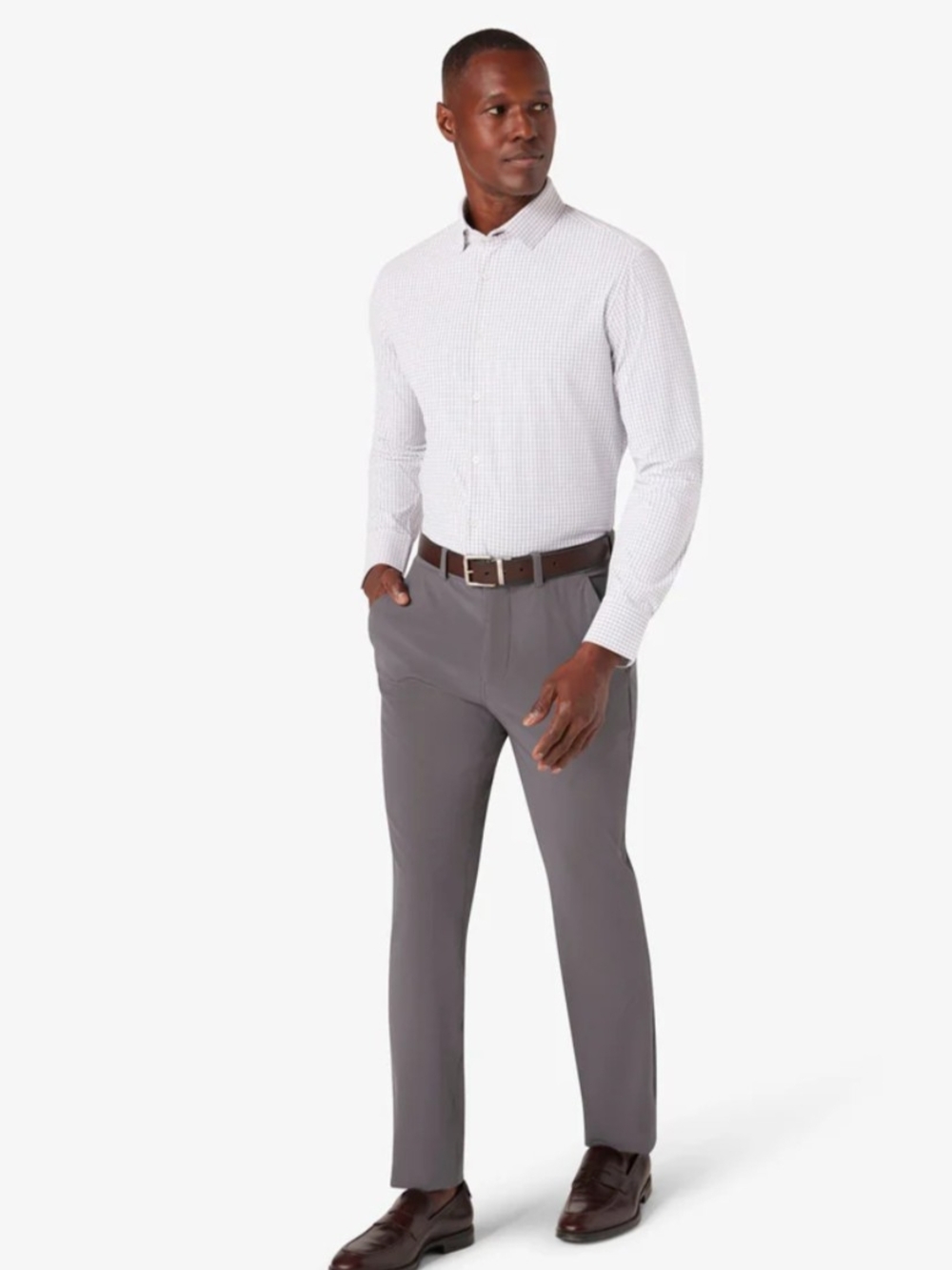 Mizzen+Main Leeward Dress Shirt with Red Grid Check